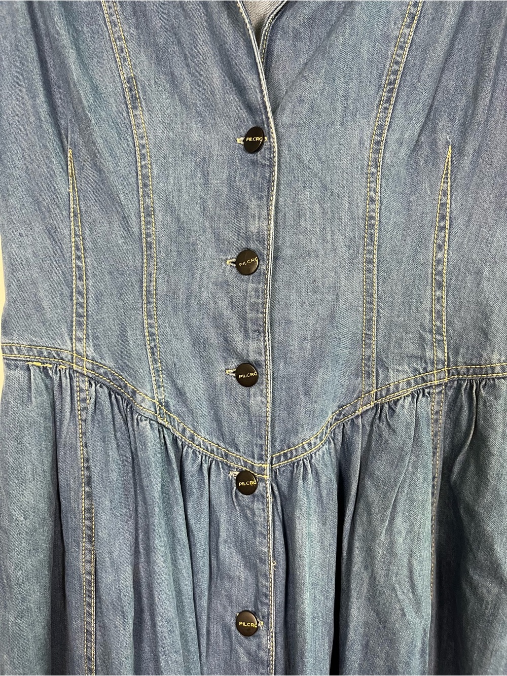 Anthropologie Pilcro short sleeve denim western midi button shirt dress sz 10 - Picture 5 of 9